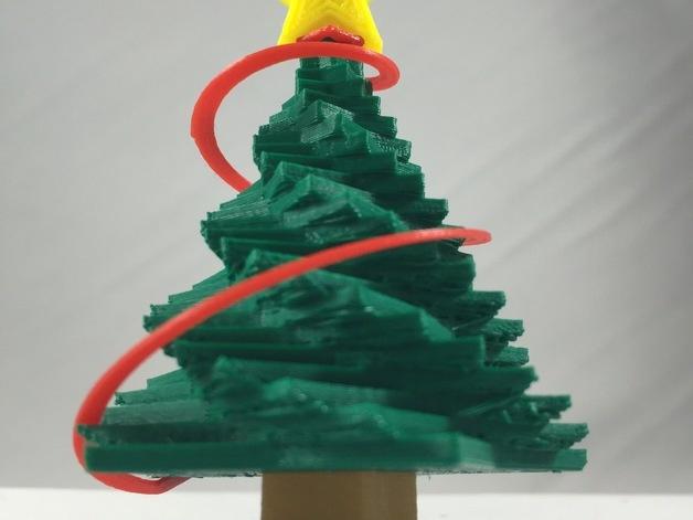 带星星的圣诞树3D打印模型