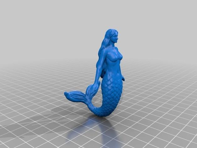 美人鱼雕像3D打印模型
