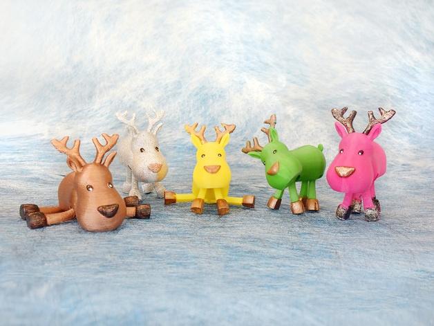 圣诞玩偶 圣诞老人和麋鹿3D打印模型