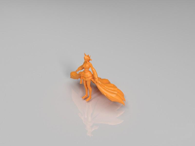 英雄联盟LOL 九尾狐妖 阿狸 高丽风情3D打印模型