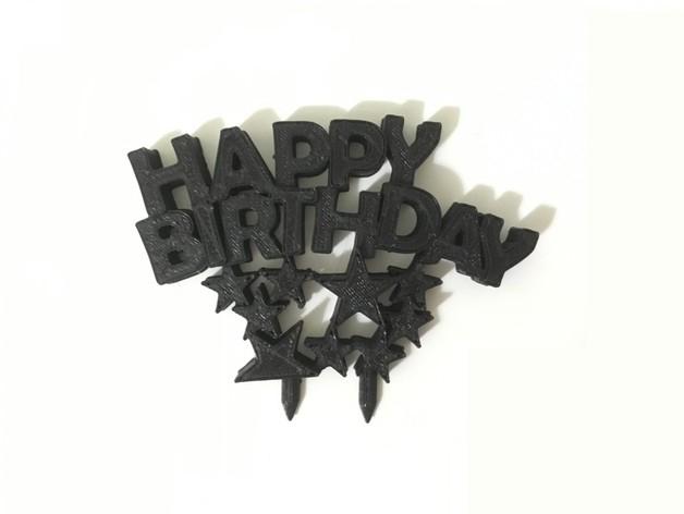 生日快乐happy birthday3D打印模型