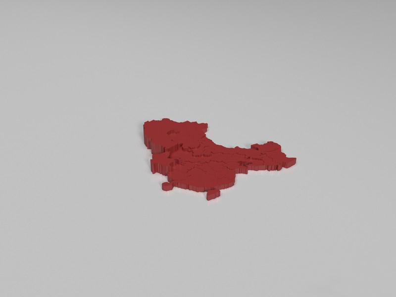 3D教学中国地图（不含南海诸岛）3D打印模型