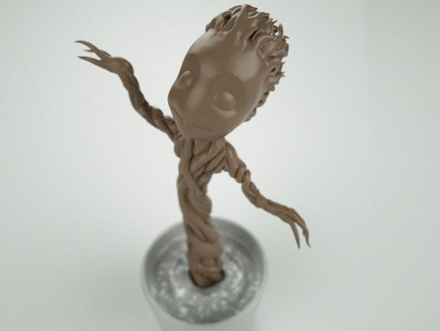 翩翩起舞的格鲁特3D打印模型