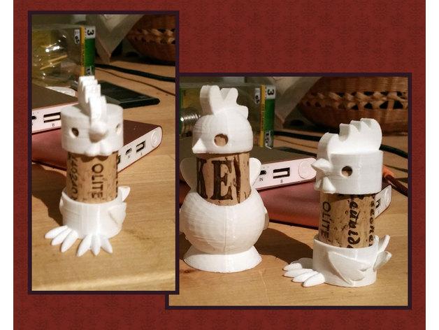 金鸡红酒瓶塞3D打印模型