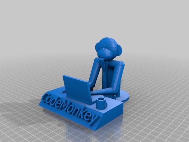 敲代码的猴子 代码猴3D打印模型