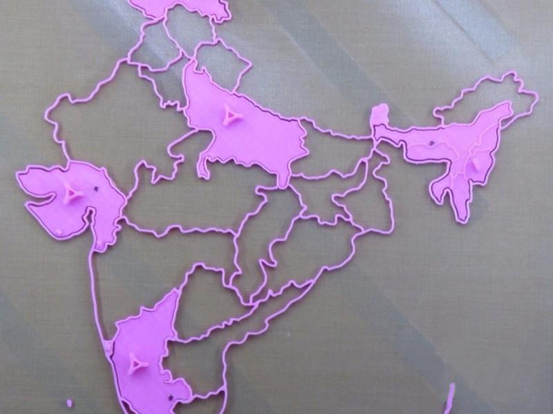 印度地图拼图3D打印模型