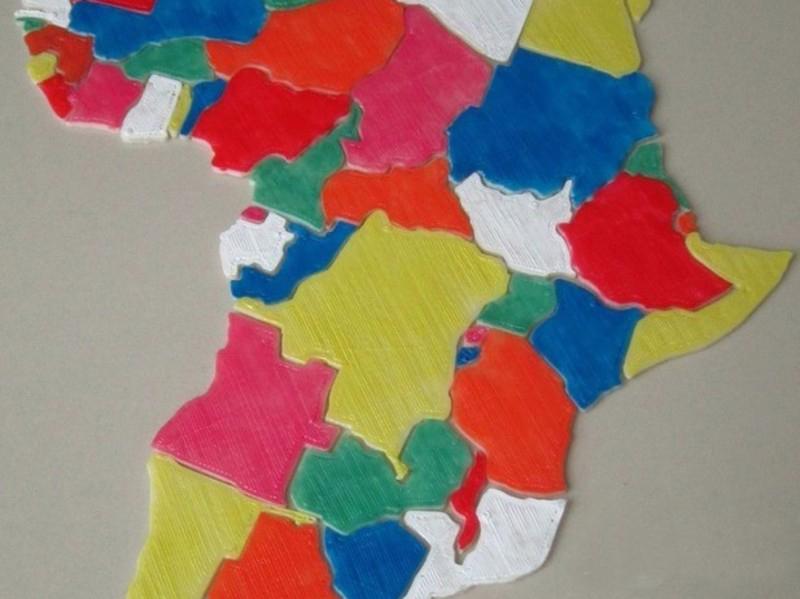 非洲地图拼图模型3D打印模型