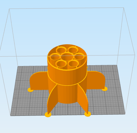 火箭基座笔筒3D打印模型