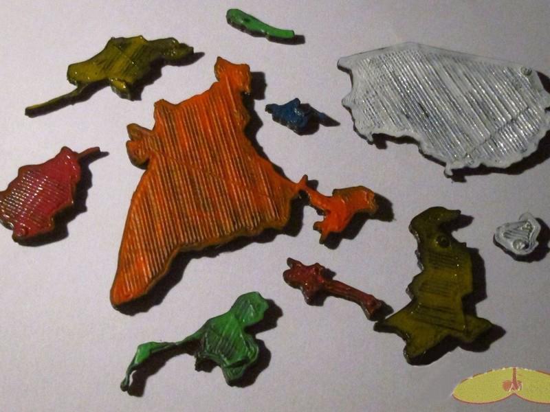 亚洲地图拼图3D打印模型