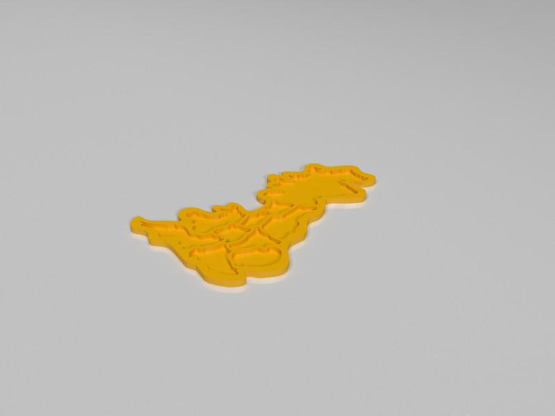 英国地图3D打印模型