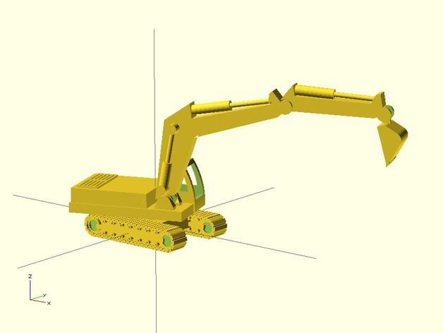 挖掘机 3D模型 stl文件3D打印模型