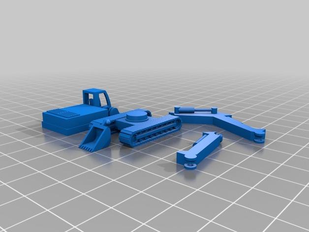 挖掘机 3D模型 stl文件3D打印模型
