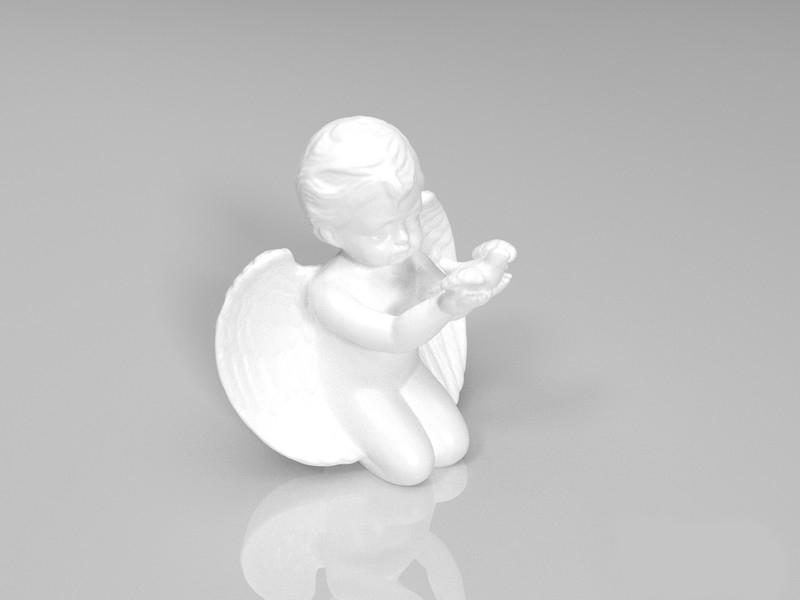 白色天使雕像3D打印模型