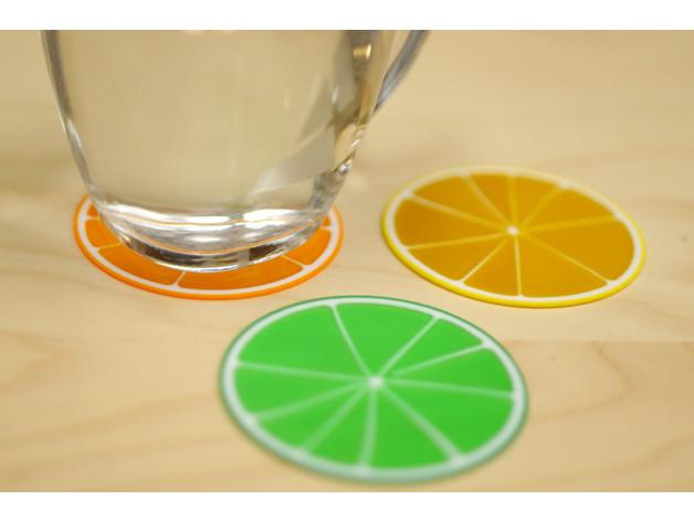 彩色柠檬杯垫3D打印模型