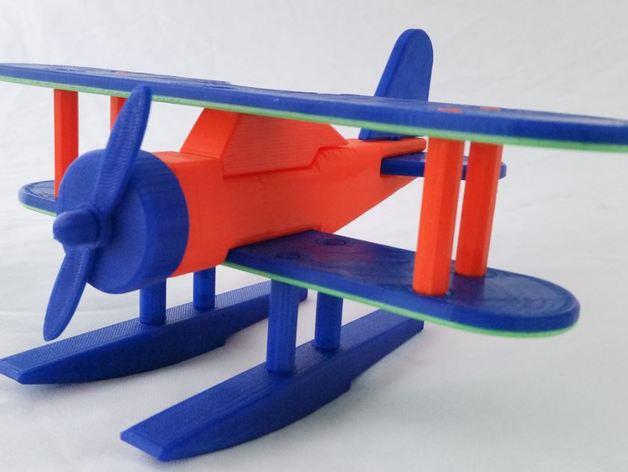 水上飞机直升机3D打印模型
