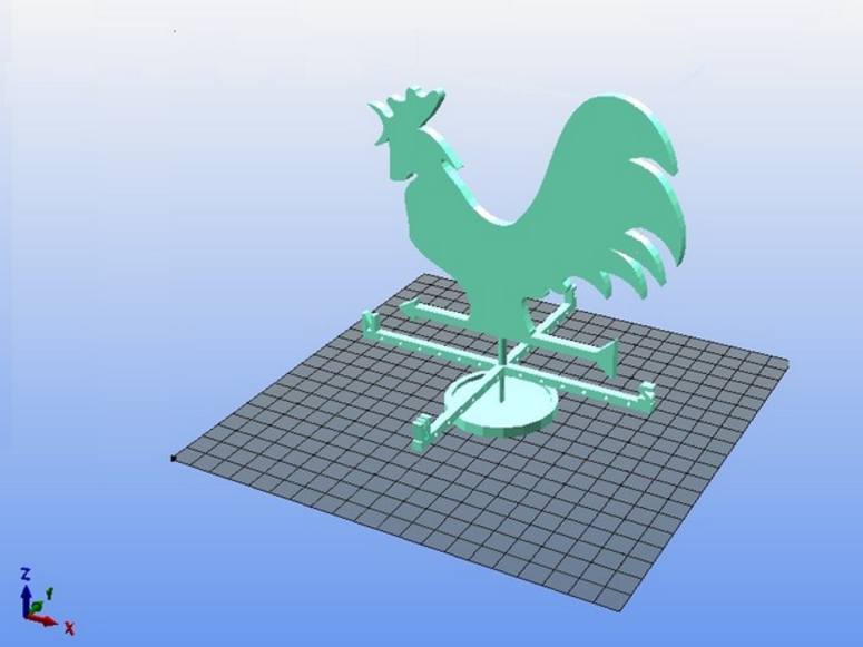 金鸡风向标3D打印模型
