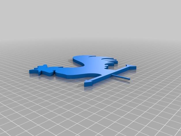 金鸡风向标3D打印模型