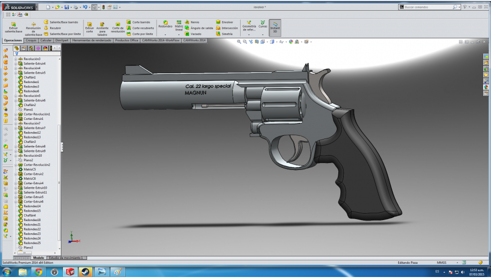 左轮手枪模型3D打印模型