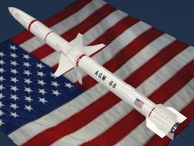 3D打印AGM 88 HARM反辐射导弹模型3D打印模型