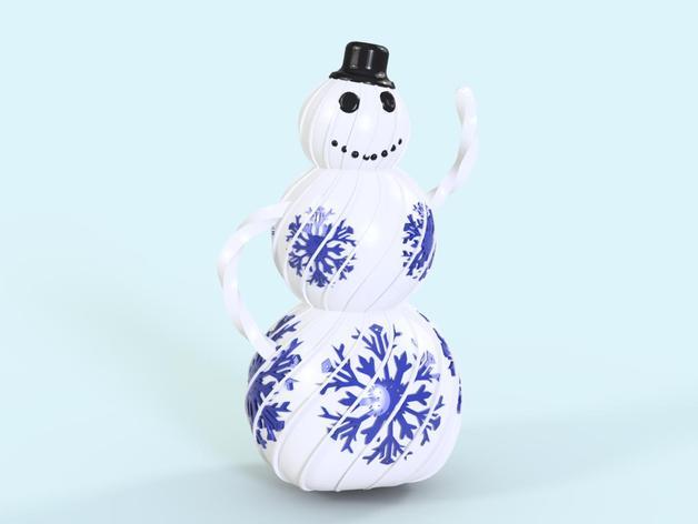 雪人 饮料瓶3D打印模型