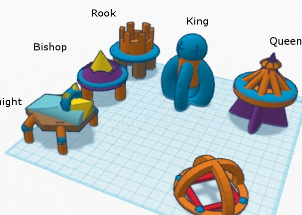 “安塔尔风格”国际象棋3D打印模型