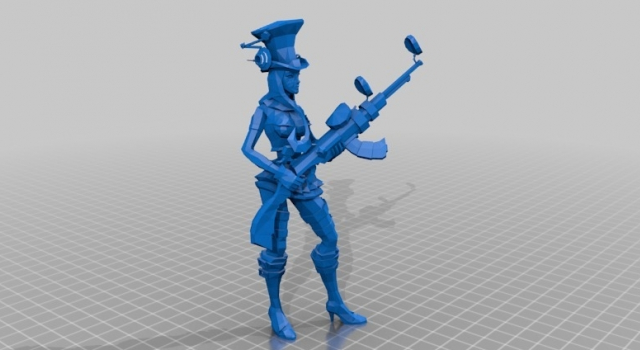 LOL英雄联盟 皮城女警3D打印模型