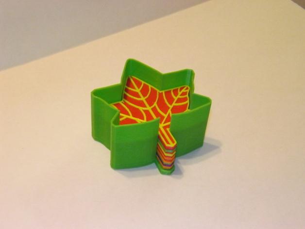 枫叶造型杯垫3D打印模型