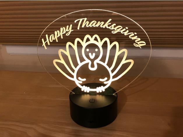 感恩节快乐发光板3D打印模型