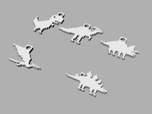 恐龙钥匙扣3D打印模型