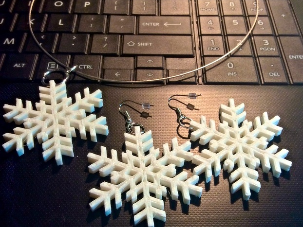 雪花耳坠3D打印模型