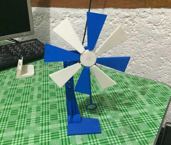 手动力风车3D打印模型