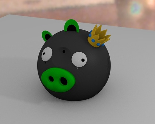 愤怒的小猪3D打印模型