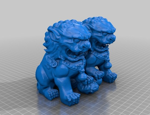 石狮3D打印模型