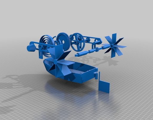 电动船发条驱动3D打印模型
