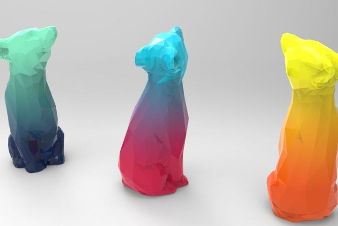 彩色狗3D打印模型