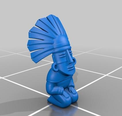 阿兹台克人雕塑3D打印模型