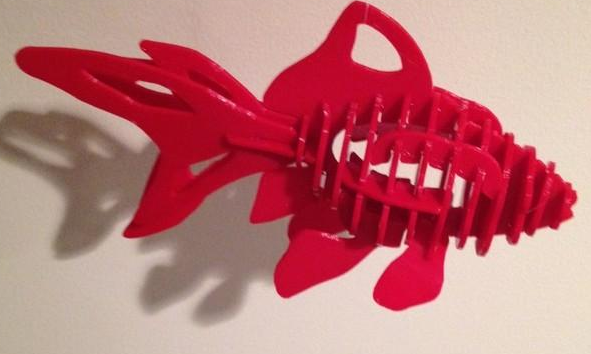 金鱼骨架拼图3D打印模型