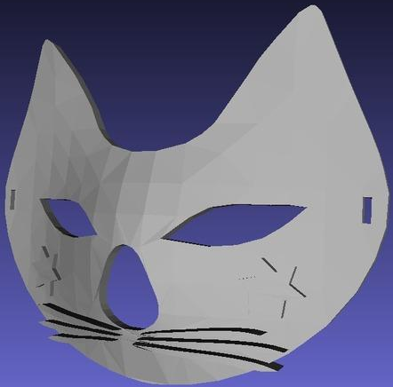 猫脸面具3D打印模型