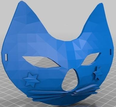 猫脸面具3D打印模型