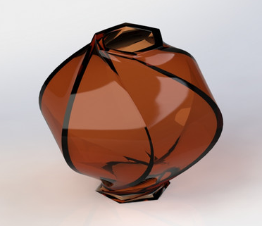 琉璃色花瓶3D打印模型
