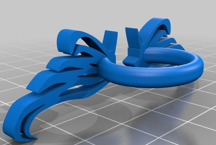 翅膀小戒指3D打印模型