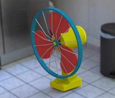 冰激凌色三叶小风扇3D打印模型