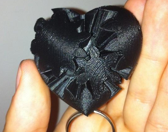 齿轮心钥匙扣3D打印模型