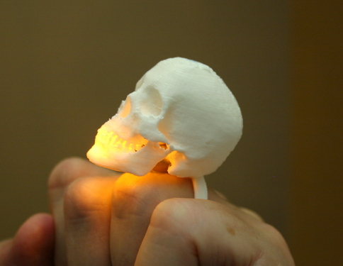 照明骷髅戒指3D打印模型