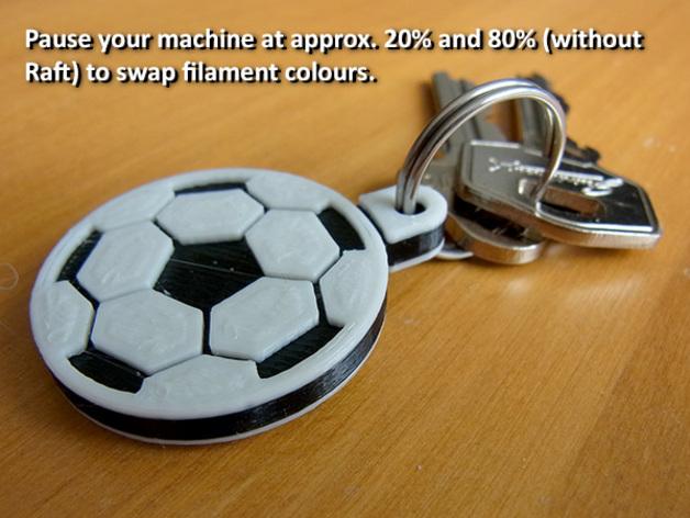 足球钥匙环3D打印模型