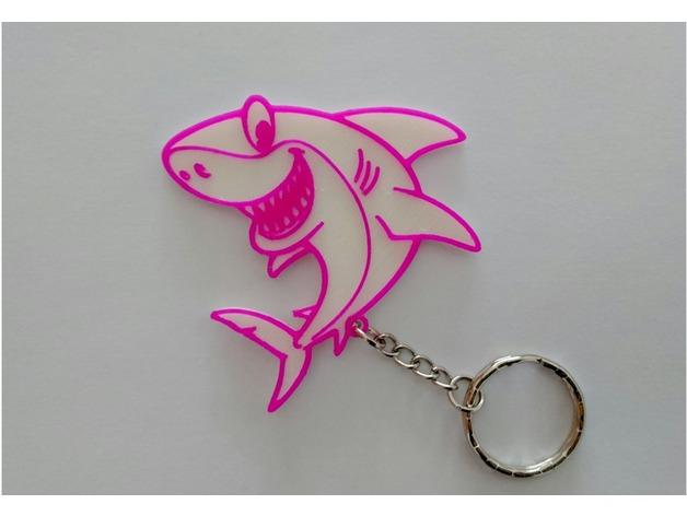 鲨鱼钥匙环3D打印模型