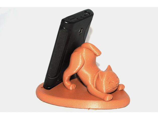 猫咪手机支架3D打印模型