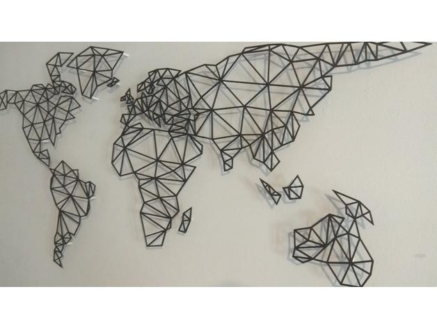 世界地图3D打印模型