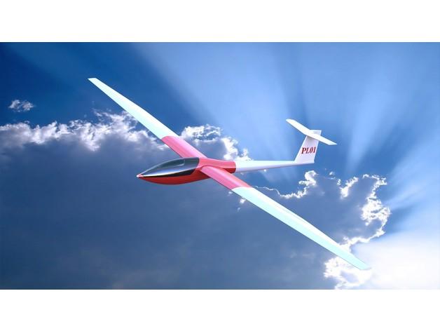 DG-101伊兰滑翔机3D打印模型