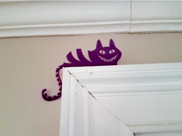 站在门上的笑猫3D打印模型